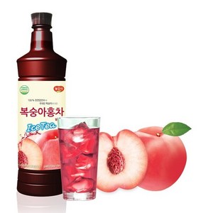 광야식품 복숭아홍차 베이스 아이스티 970ml, 4개