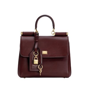 돌체앤가바나 마이 시칠리 패드락 장식 미디엄 레더 핸드백