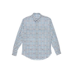 메종키츠네 체크 프린트 긴소매 셔츠