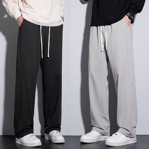 1+1남성용 트레이닝바지 데일리 세미 와이드 스판 밴딩 슬랙스 바지 2장세트 베이잉