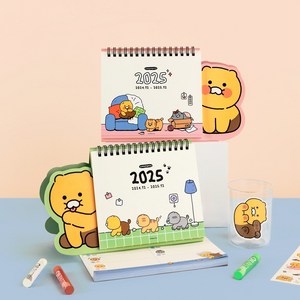 카카오 춘식이 2025 형태 탁상용 캘린더 신년 핑크, 1개