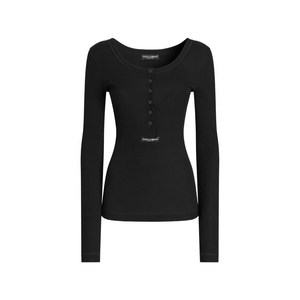 돌체앤가바나 버튼 긴소매 티셔츠, 블랙계열, Italy 40(KR 44)