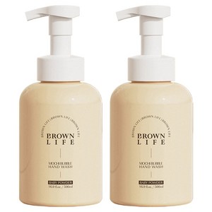 브라운 라이프 아기 핸드워시 대용량 거품형 저자극 손세정제 베이비파우더향, 500ml, 2개