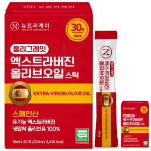 뉴트리케이 냉압착 엑스트라버진 올리브오일 스틱 올리그레잇 스페인 엑스트라버전, 10ml, 60개