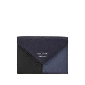 페라가모 컬러 블록 레더 카드홀더