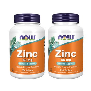 Now Foods Zinc Gluconate 나우푸드 아연 징크 글루코네이트 50mg 250정 2팩, 2개