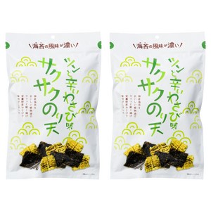 Maruka Food Expenses Rich Series 톡 쏘는 매운 와사비 바삭바삭한 김 튀김 스낵, 60g, 2개