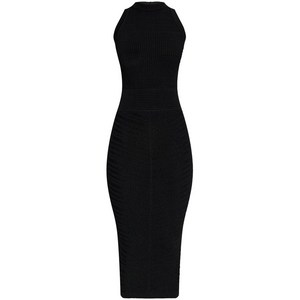 발망 골지 바디콘 미디 드레스