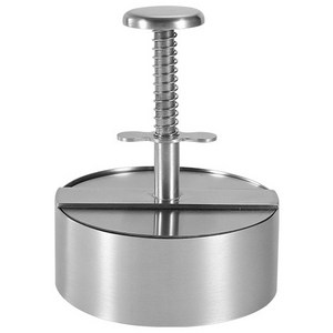 Zilanya 스테인리스 스틸 라운드 라지 프레스 미트 몰드, 실버, 1개