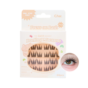 Char 핸드메이드 더 플러피 베이커리 달링 마카롱 인조 속눈썹, 블랙, 1개