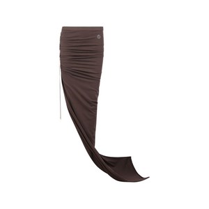 몽클레르 X 릭 오웬스 로고 패치 드로스트링 맥시 스커트, 브라운계열, Standard S(KR 92-175)