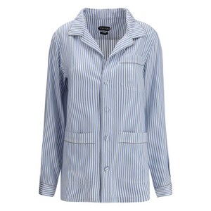 톰포드 스트라이프 실크 셔츠, 블루계열+화이트계열, Italy 38