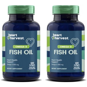 Heart & Harvest 오메가-3 피쉬 오일 소프트젤, 120정, 2개