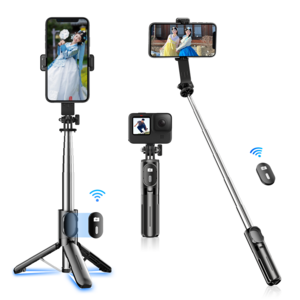 NICESUN 미니 블루투스 휴대폰 삼각대 스마트폰/카메라/고프로 삼각대 셀카봉 71cm P06