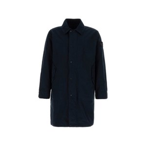 스톤 아일랜드 폴리에스터 혼방 트렌치코트, 블루계열, Standard L(KR 100)