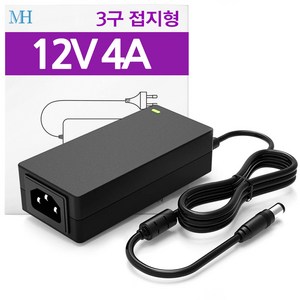 DC 12V 4A 어댑터 LED 모니터 전원 4.0A 12V4A 아답터, 1개