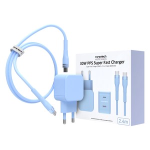 로랜텍 파스텔 PPS PD 초고속 충전기 30W + C타입 to C타입 케이블 2.4m 세트