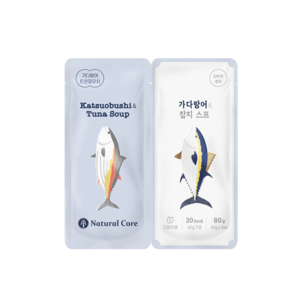 네츄럴코어 트윈파우치 가다랑어&참치스프80g 1박스(14개입)