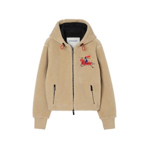 버버리 EKD 자수 플리스 후드 재킷, 베이지계열, Mid standard XS(KR 44)