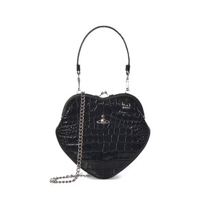 비비안웨스트우드 하트 엠보스드 레더 토트 백