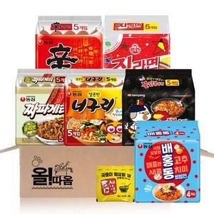 농심 삼양 팔도 멀티라면 신라면5입+너구리매운맛5입+짜파5입+진라면매운맛5입+불닭5입+배홍동4입+틈새라면스프1, 1세트
