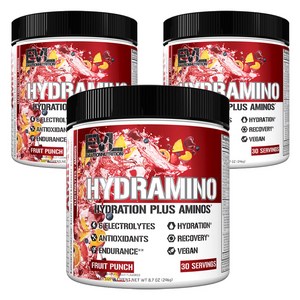 EVLUTIONNUTRITION 하이드라아미노 프루트펀치, 246g, 3개