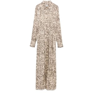 골든 구스 그래픽 프린트 맥시 드레스, 베이지계열+블랙계열, Italy 42(KR 66)