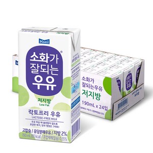 매일유업 소화가 잘되는 우유 저지방, 190ml, 24개