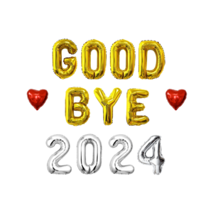 베르트폴 GOODBYE 2024 풍선세트, 골드 실버, 1세트