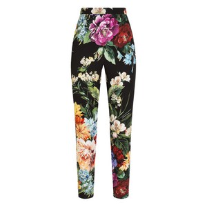 돌체앤가바나 플라워 부케 프린트 샤르뫼즈 팬츠, 블랙계열, Italy 38(KR 33)
