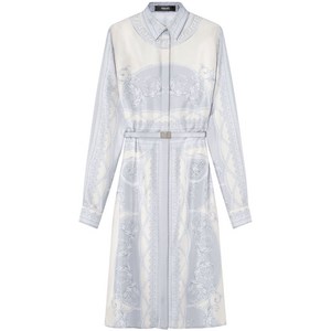 베르사체 라 쿠프 데 듀 미디 셔츠 드레스, 블루계열+화이트계열, Italy 46(KR 88)