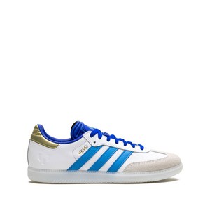 아디다스 아디다스 X 리오넬 메시 삼바 스니커즈, US men 6.5(KR 245), 화이트계열+블루계열