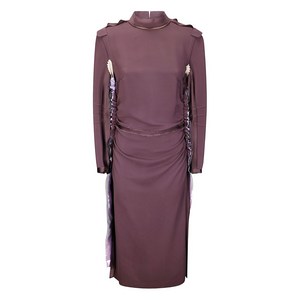 메종 마르지엘라 러플 드롭 미디 드레스