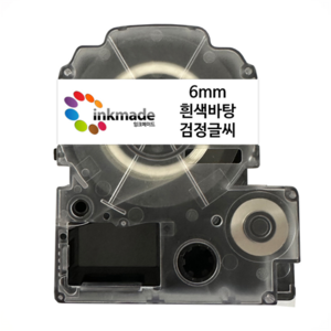 엡손 호환 열수축튜브 테이프 6mm 9mm 12mm 18mm, 1개, 6mm_SU3.5W(흰색바탕/검정글씨)