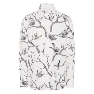 톰 브라운 버드 프린트 포플린 셔츠, 화이트계열, Numeric 1(KR 95)