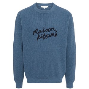 메종키츠네 핸드라이팅 스웨터, 블루계열, Standard M(KR 100)