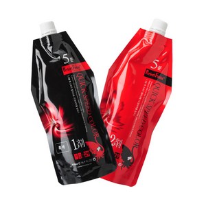 본 퍼펙트퓨전 5분 퀵 스피드 칼라크림(오징어먹물 함유) 1제450ml+2제450ml, 흑색 (Black), 1개