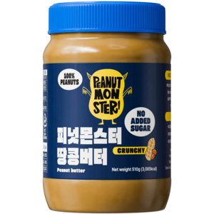 [압도적 고소함] 피넛몬스터 무첨가 무가당 100% 땅콩버터 크런치, 510g, 1개