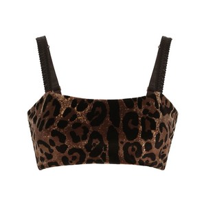 돌체앤가바나 레오파드 프린트 민소매 크롭 탑, 브라운계열, Italy 44(KR 66)