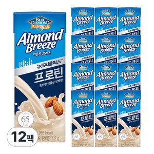 블루다이아몬드 아몬드 브리즈 뉴트리플러스 프로틴, 190ml, 12개