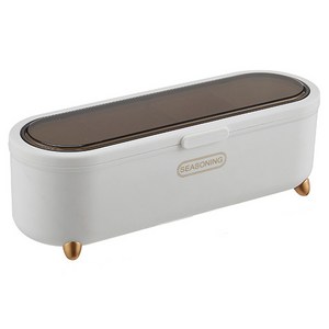 Pinhuan 주방용 플립 커버형 양념통 4구, 엘레강스 화이트, 1개