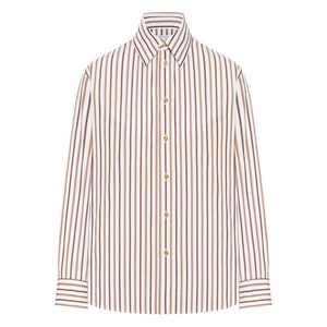 보테가 베네타 스트라이프 코튼 셔츠, 베이지계열, Italy 40