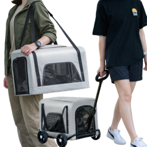 프라홈 개모차 웨건 반려동물 분리형 경량 트롤리 강아지 고양이 카트, 3.2kg, 그레이, 1개