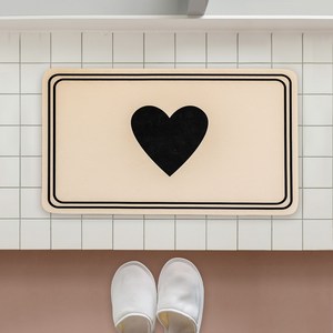 B&S 빨아쓰는 규조토 논슬립 발매트, 하트 (40*60cm)