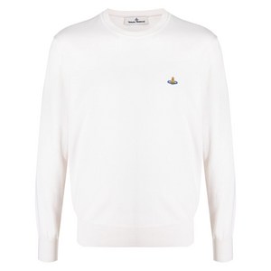 비비안웨스트우드 구체 자수 크루 넥 스웨터, 베이지계열, XL(KR 110)