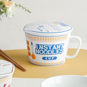 도자기 컵라면 전자렌지 용기 뚜껑 세트 1L, 1L 블루(CO10907), 1개