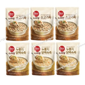 비비고 소고기죽 420g x 3p + 누룽지 닭백숙죽 420g x 3p 세트, 1세트
