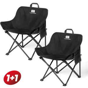 탄씨엔쯔 탄스트라이더 KJCAB64002189 휴대용 스틸체어 폴딩캠핑의자+보관가방 세트, 블랙, 2개