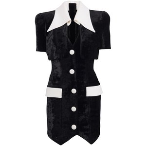 발망 반소매 테일러드 드레스