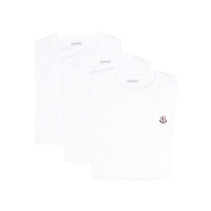 몽클레르 로고 아플리케 티셔츠 3팩, 화이트계열, Standard XS(KR 88-175)